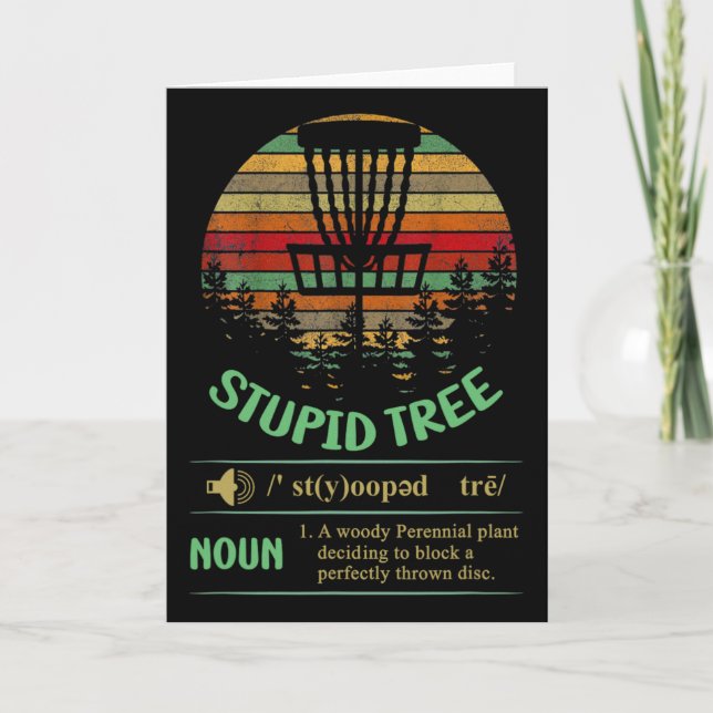 Stupid Tree Definition, Funny Disc Golf  Card (Front)