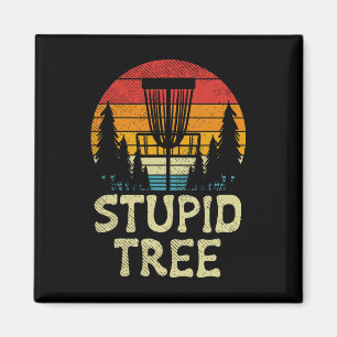 Stupid Tree Disc Golf Basket Retro Frisbee Golfing Magnet