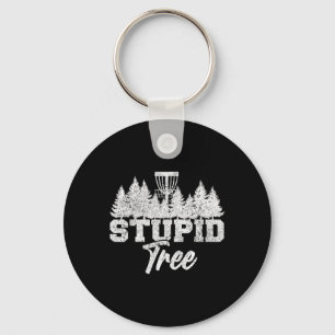 Stupid Tree Disc Golf Players Flying Disc Golfers  Keychain