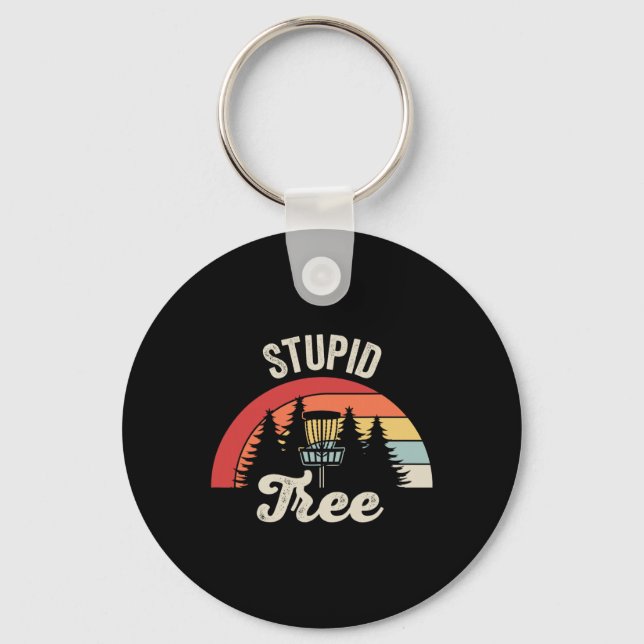 Stupid Tree Disc Golf Sket Vintage  Keychain (Front)