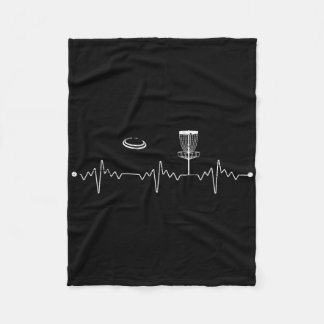 Stupid Tree Golfing Frisbee Golfer Heartbeat Gift Fleece Blanket
