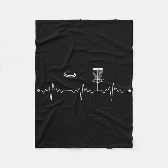 Stupid Tree Golfing Frisbee Golfer Heartbeat Gift  Fleece Blanket (Front)
