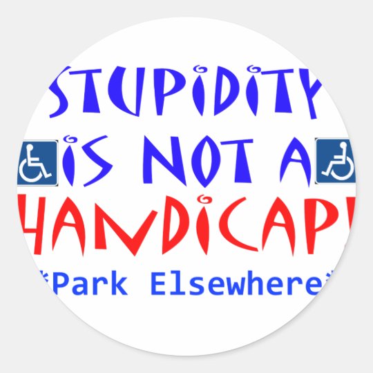 Stupidity Classic Round Sticker