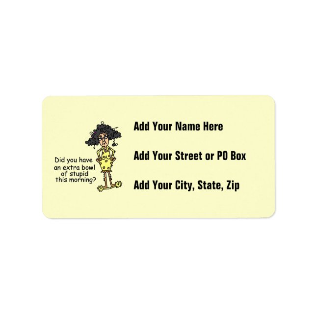Stupidity Humour Label (Front)