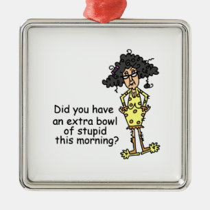 Stupidity Humour Metal Ornament