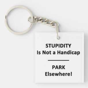 Stupidity is not a Handicap. Keychain