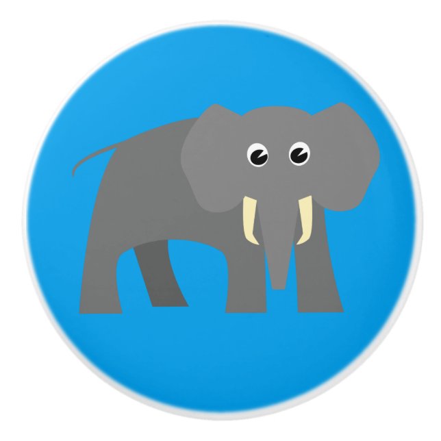 Sturdy elephant ceramic knob (Front)