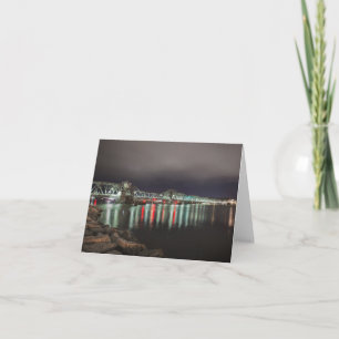Sturgeon Bay Steel Bridge At Night Card