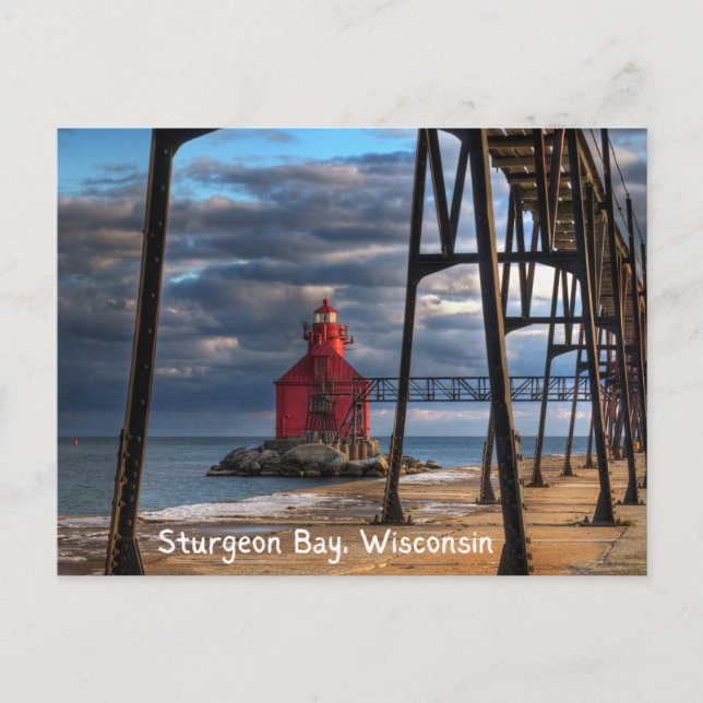 Sturgeon Bay Wisconsin door county postcard (Front)