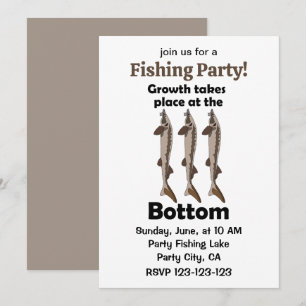 Sturgeon Fish Bottom Dweller Fishing Party Invitation