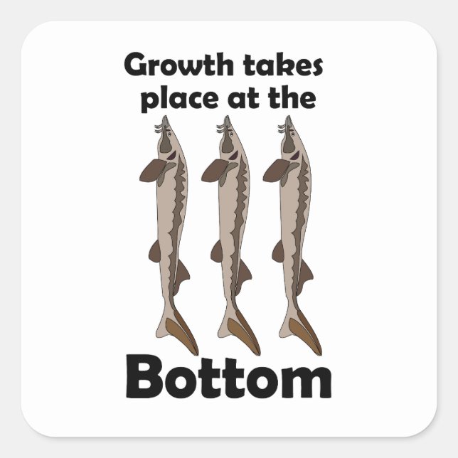 Sturgeon Fish Bottom Dweller Inspirational Quote Square Sticker (Front)