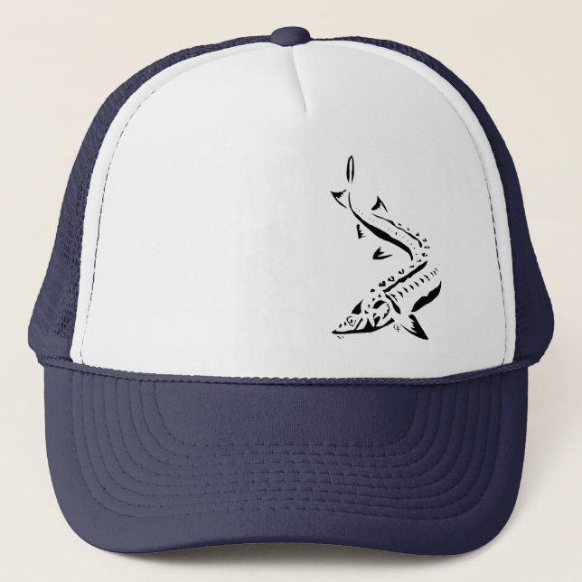 Sturgeon Hat - Tribal1-black (Front)