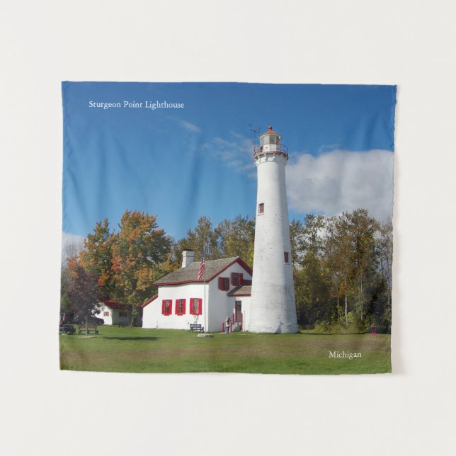 Sturgeon Point Lighthouse Tapestry (Front (Horizontal))