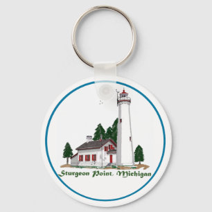 Sturgeon Point Michigan Keychain