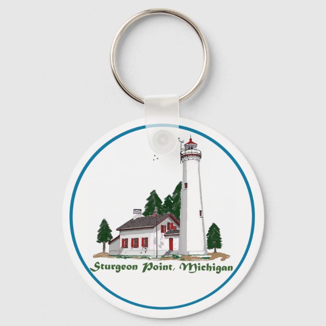 Sturgeon Point Michigan Keychain (Front)