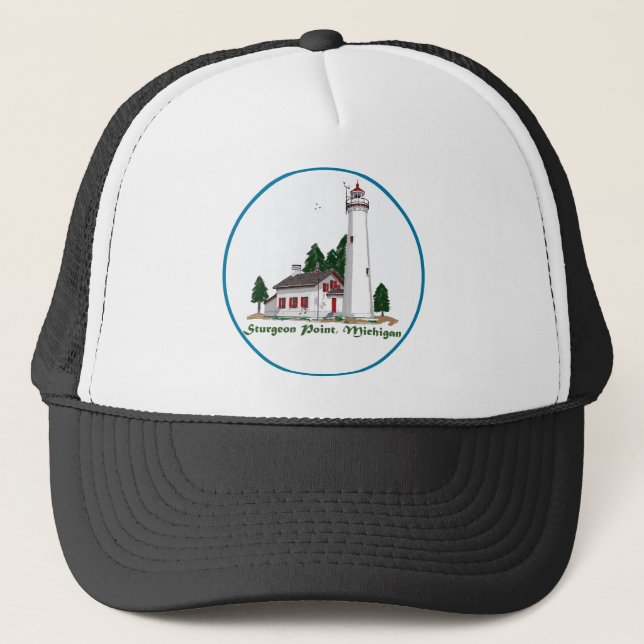 Sturgeon Point Michigan Trucker Hat (Front)