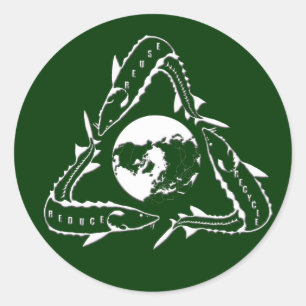 Sturgeon Sticker - Recycle white