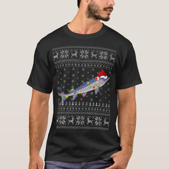 Sturgeons Fish Xmas 	 Style Ugly Sturgeons Christm T-Shirt (Front)