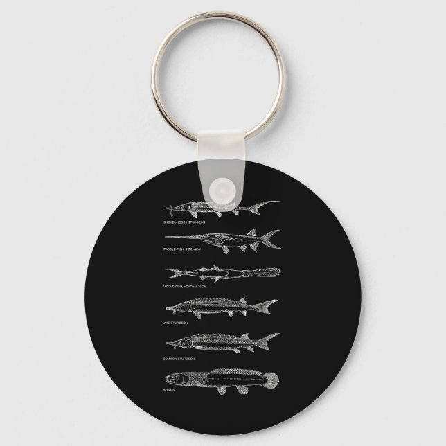 Sturgeons Paddle Fish Bowfin Fish Chart Best Fishe Keychain (Front)