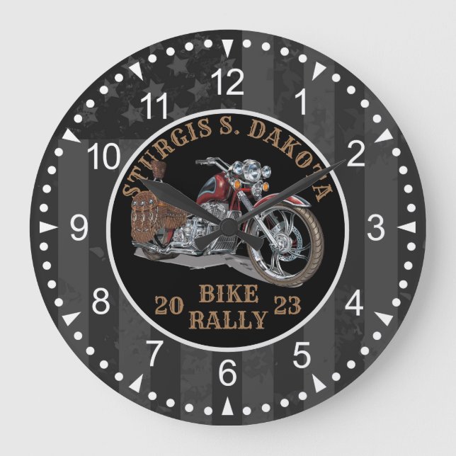 Sturgis Bike Rally 2023 Motorcycle Large Clock (Front)