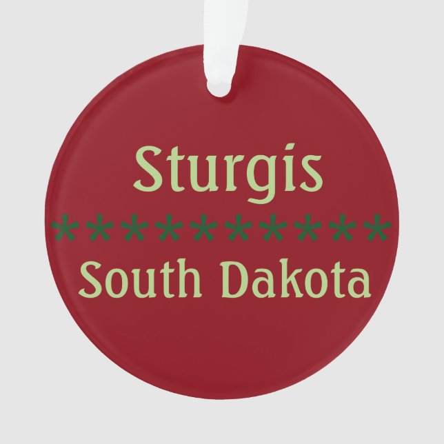 Sturgis personnalisable, ornement du Dakota du Sud (devant)
