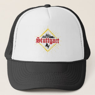Stuttgart City Germany Retro Skyline Vintage Trucker Hat