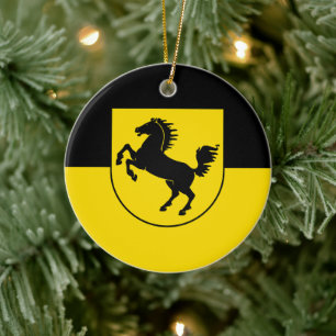 Stuttgart flag city germany symbol emblem horse ceramic ornament