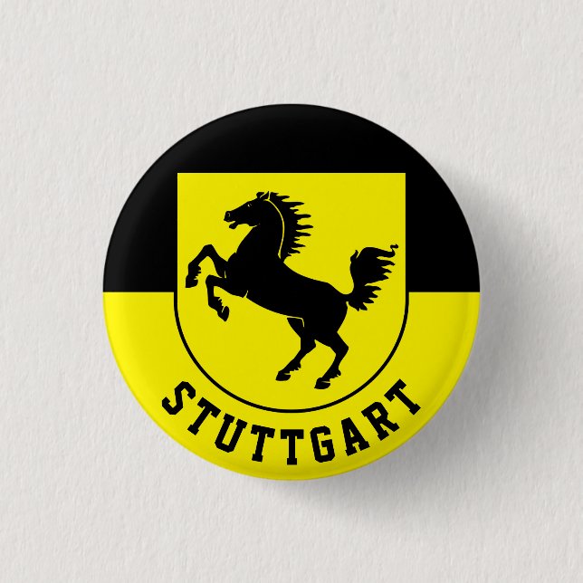 Stuttgart Flag (Germany) 1 Inch Round Button (Front)