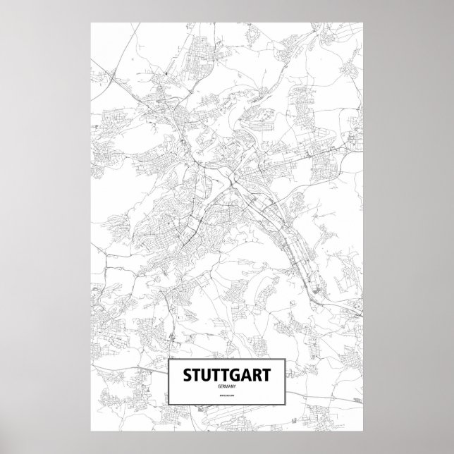 Stuttgart, Germany (black on white) Poster (Front)