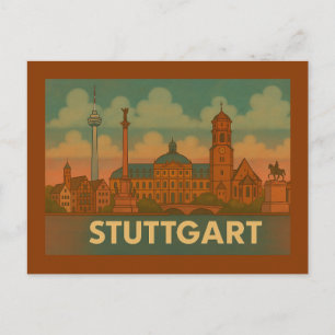 Stuttgart Germany City Art Postcard