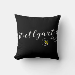 Stuttgart Heart Throw Pillow,  Germany Throw Pillow