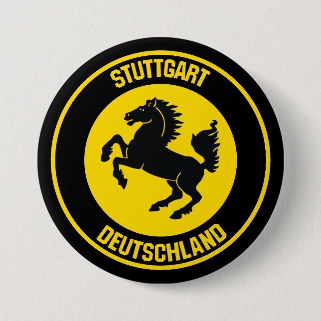 Stuttgart Round Emblem 3 Inch Round Button (Front)
