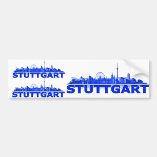 Stuttgart Stadt Skyline - Autosticker/Sticker Bumper Sticker