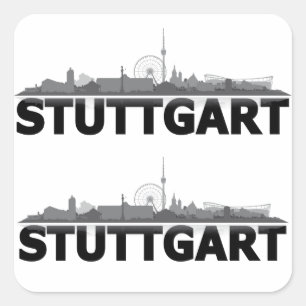 Stuttgart Stadt Skyline - other gift ideas Square Sticker