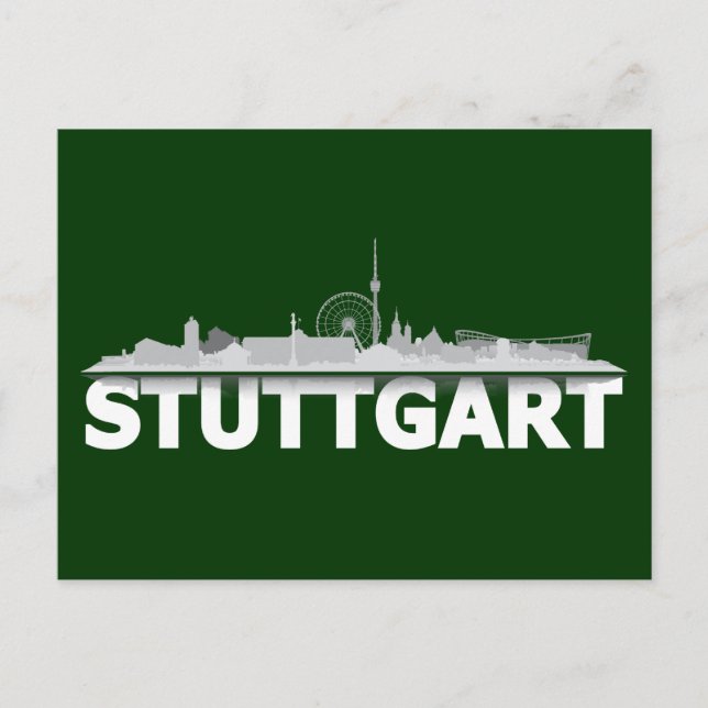 Stuttgart Stadt Skyline - Postkarte Postcard (Front)