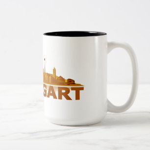 Stuttgart Stadt Skyline - Tassen / Becher / Krüge Two-Tone Coffee Mug