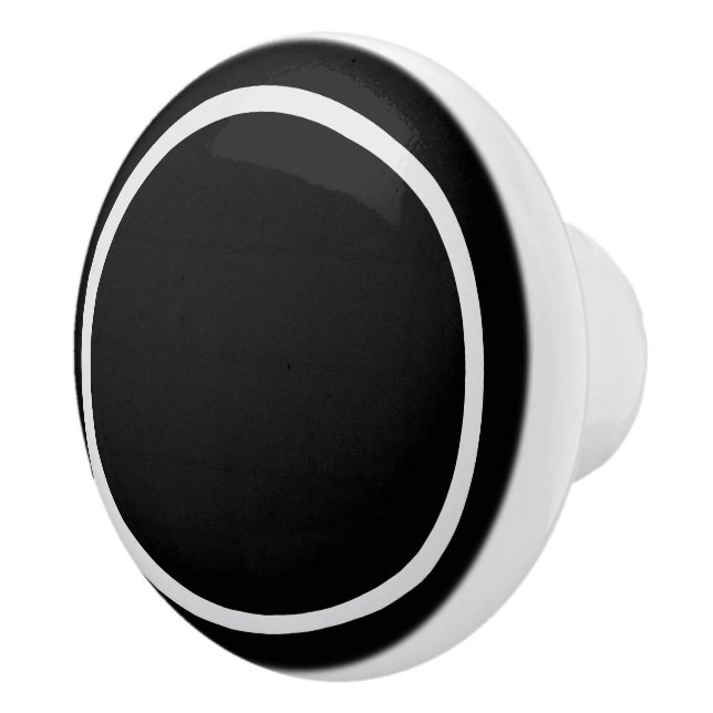 Styish black and white circles ceramic knob (Right)