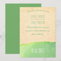 Styish Green Watercolor Wedding Invitations
