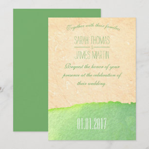 Styish Green Watercolor Wedding Invitations
