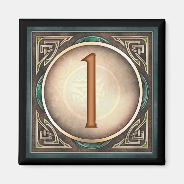 Style A, "1" - Celtic Number Magnets (Front)