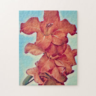 Style Abstrait Fleurs rouges Puzzle d'art