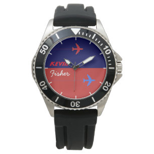 style aero élégant hommes montre avec son nom