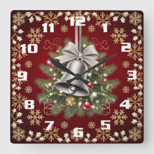 Style and elegant ornate and beautiful Christmas Square Wall Clock