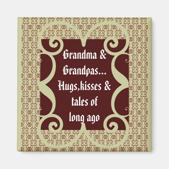 STYLE ANTIQUE GRANDMA & GRANDPA MAGNET (Devant)