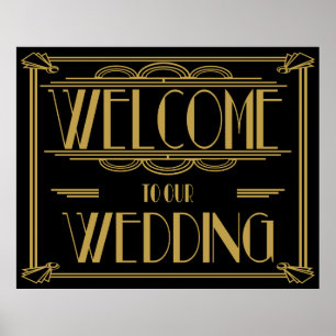 Style Art Déco Gatsby "Bienvenue à notre mariage"