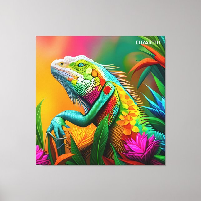 Style Art Déco Imaginaire Cute Iguana (Recto)