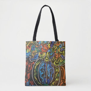 "style art peter max" fleurs et sac de vase