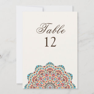 Style Artistique Moderne Mandala Numéro de Table d