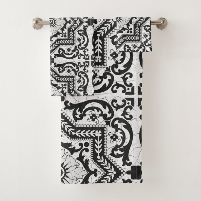 Style azulejo en céramique noire et blanche (En situation)