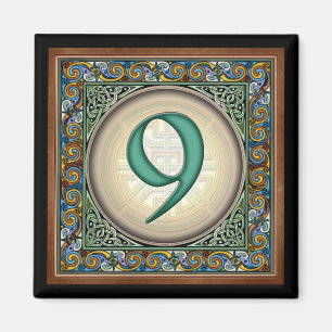 Style B, "9" - magnet celtique de nombre